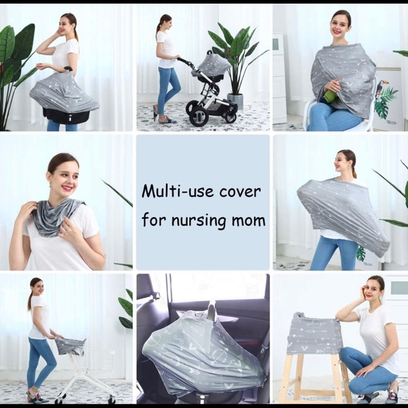 3 Multipurpose Infant Car Seat Covers / Breastfeeding Covers / Stroller Covers - Picture 4 of 5